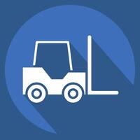 Icon Forklift. related to Transport symbol. long shadow style. design editable vector
