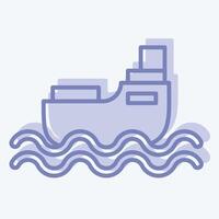 Icon Ship. related to Transport symbol. two tone style. design editable vector