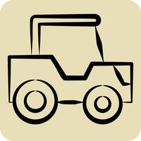 Icon Tractor. related to Transport symbol. hand drawn style. design editable vector