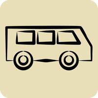 Icon Mini Bus. related to Transport symbol. hand drawn style. design editable vector