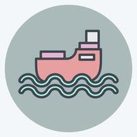 Icon Ship. related to Transport symbol. color mate style. design editable vector