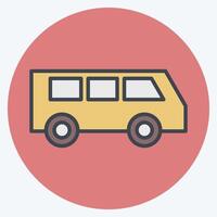 Icon Mini Bus. related to Transport symbol. color mate style. design editable vector