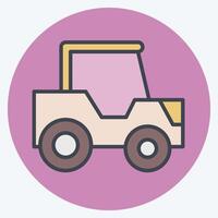 Icon Tractor. related to Transport symbol. color mate style. design editable vector