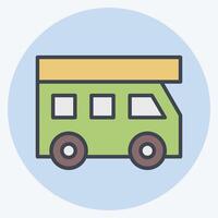Icon House On Wheels. related to Transport symbol. color mate style. design editable vector