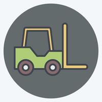 Icon Forklift. related to Transport symbol. color mate style. design editable vector