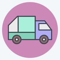 Icon Garbage Truck. related to Transport symbol. color mate style. design editable vector