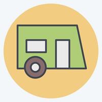 Icon Caravanning. related to Transport symbol. color mate style. design editable vector