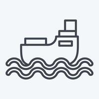 Icon Ship. related to Transport symbol. line style. design editable vector