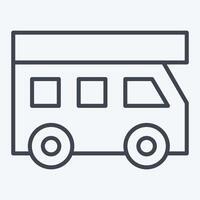Icon House On Wheels. related to Transport symbol. line style. design editable vector