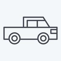 Icon Flatted Lorry. related to Transport symbol. line style. design editable vector