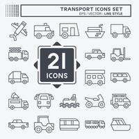 Icon Set Transport. related to Holiday symbol. line style. design editable vector