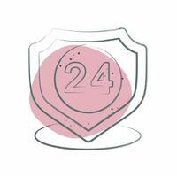 Icon 24 Hour Security. related to Home Security symbol. Color Spot Style vector