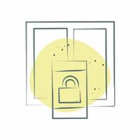 Icon Window Lock. related to Home Security symbol. Color Spot Style vector