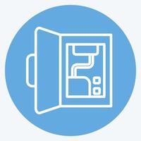 Icon Backup Battery. related to Home Security symbol. blue eyes style vector