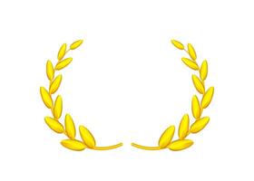 golden laurel wreath isolated on white, circle frame gold laurel wreath symbol, gold laurel wreath element of graduation certificates card, royal luxury vip for ornament avatar vintage icon vector