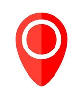 pin point symbol simple red for icon isolated on white, modern red pin circle for location icon marker, pin symbol for position map, pin place flat icon red for navigation search vector