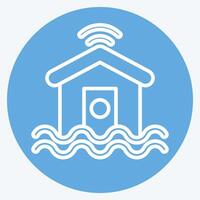 Icon Flood Sensor. related to Home Security symbol. blue eyes style vector