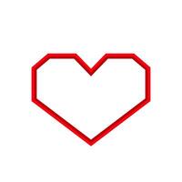 red heart shape frame isolated on white background, heart red for clip art, geometric heart shape frame for copy space, symbol love with heart icon, love logo vector