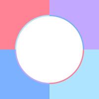 circle white space on pastel soft color for banner, circle shape white template on soft color for copy space, empty white circle shape on pastel square frame, background multicolor for advertising vector