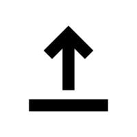 arrow pointing up, download button isolated on white, simple arrow for icon flat line, black arrow up direction, arrow sign of next or download upload concept vector