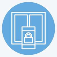Icon Window Lock. related to Home Security symbol. blue eyes style vector