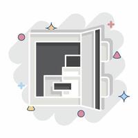 Icon Door Sensor. related to Home Security symbol. comic style vector