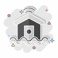 Icon Flood Sensor. related to Home Security symbol. comic style vector