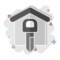 Icon Front Door Security. related to Home Security symbol. comic style vector