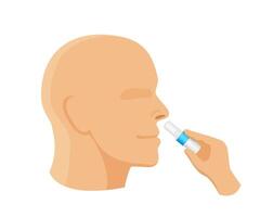 inhaler in hand with gesture of inhaling the smell, clip art of smelling salt and sniffing, a man gesture of inhale and exhale, inhaler tube or smelling salt vector