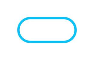 button square rounded corner, blue square button simple, icon square shape with corner curve and outline stroke vector