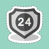 Sticker line cut 24 Hour Security. related to Home Security symbol vector
