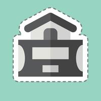Sticker line cut Alarm System. related to Home Security symbol vector