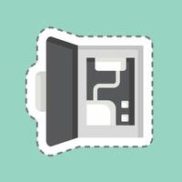 Sticker line cut Backup Battery. related to Home Security symbol vector