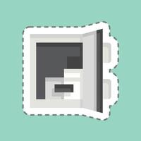 Sticker line cut Door Sensor. related to Home Security symbol vector