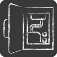 Icon Backup Battery. related to Home Security symbol. chalk Style vector