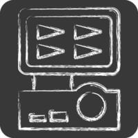 Icon Digital Recorder. related to Home Security symbol. chalk Style vector