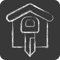 Icon Front Door Security. related to Home Security symbol. chalk Style vector