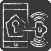 Icon Phone Security. related to Home Security symbol. chalk Style vector
