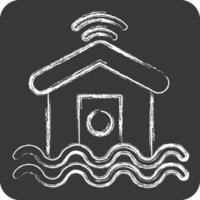 Icon Flood Sensor. related to Home Security symbol. chalk Style vector