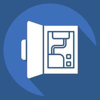 Icon Backup Battery. related to Home Security symbol. long shadow style vector