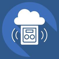 Icon Carbon Monoxide Detector. related to Home Security symbol. long shadow style vector
