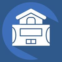 Icon Alarm System. related to Home Security symbol. long shadow style vector