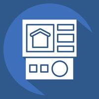 Icon Control Panel. related to Home Security symbol. long shadow style vector