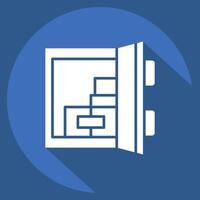 Icon Door Sensor. related to Home Security symbol. long shadow style vector