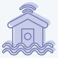 Icon Flood Sensor. related to Home Security symbol. two tone style vector