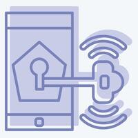 Icon Phone Security. related to Home Security symbol. two tone style vector