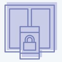 Icon Window Lock. related to Home Security symbol. two tone style vector