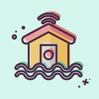 Icon Flood Sensor. related to Home Security symbol. MBE style vector