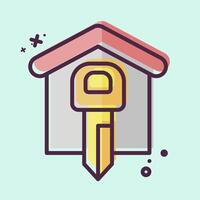 Icon Front Door Security. related to Home Security symbol. MBE style vector