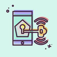 Icon Phone Security. related to Home Security symbol. MBE style vector